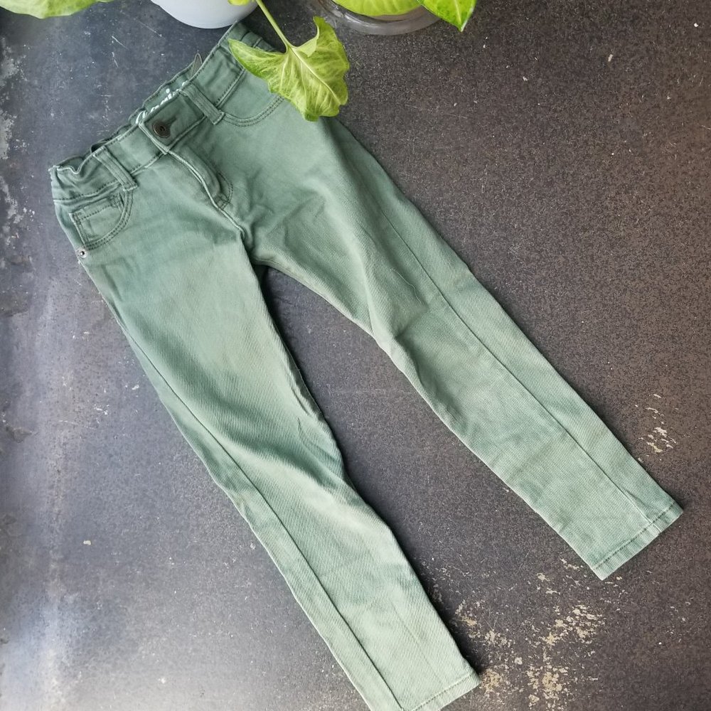 Girls Skinny Jeans Jeggings Army Green Size 6